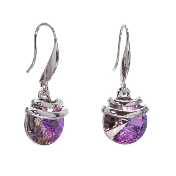 Silver Vitrail Light Spring Drop Earrings - Picture 1 of 1